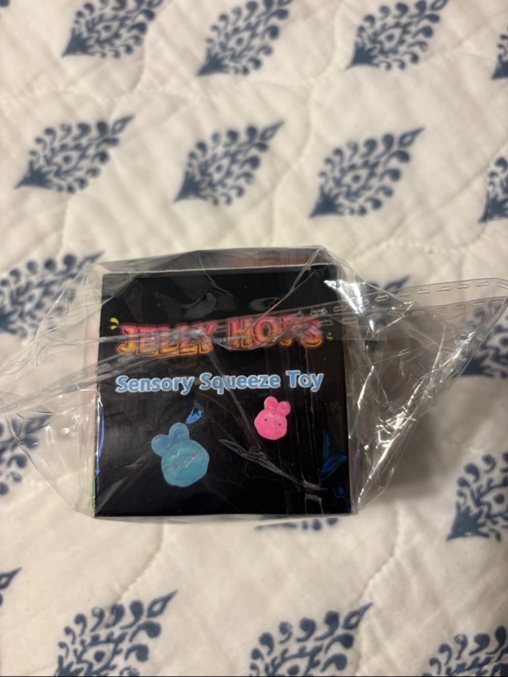 Blue Sensory Squeeze Bunny - Kids Stuffed Toy - Picture 5 of 5